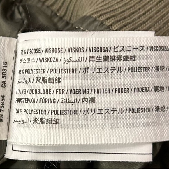 Abercrombie and Fitch Satin Effect Bomber Jacket silver green size M - Picture 10 of 14